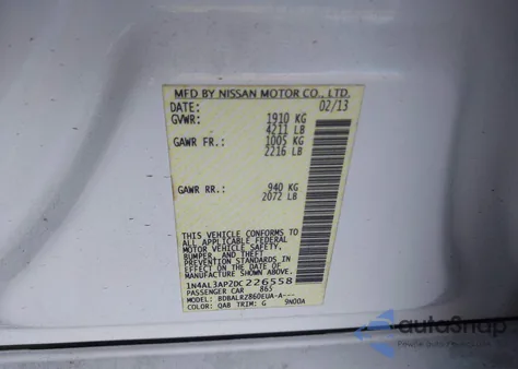 2013 Nissan Altima 2.5 S z USA, uszkodzony, nr VIN 1N4AL3AP2DC226558